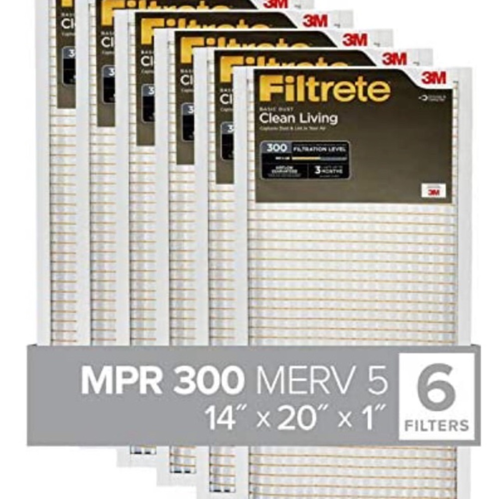 New Filtrete 14x20x1, AC Furnace Air Filter, MPR 300, Clean Living Basic Dust